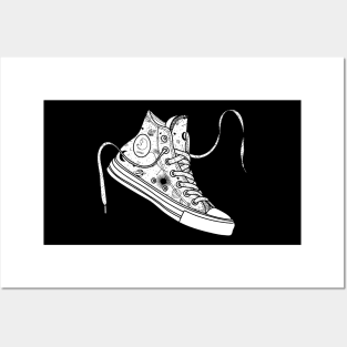 Virgo High tops - Black &amp; white Posters and Art